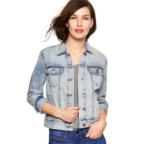 Gap 1969 Icon Light Wash Denim Jacket in Reagan Wash - Picture 1 of 13